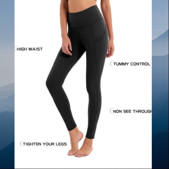 Black pocketed yoga pants - Picture 4 of 5